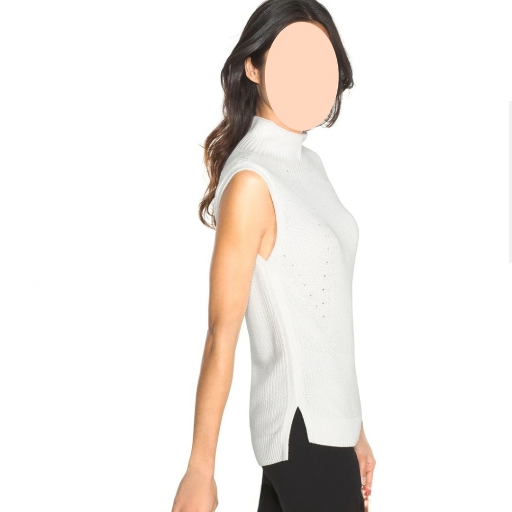 White House Black Market sleeveless mock-neck sweater, Size L